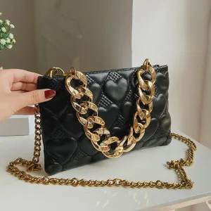 LEFTSIDE Pleated Thick Chain Tote Armpit Bag 2021 Winter New Soft PU Leather Women's Designer Handbag Luxury Brand Shoulder Bag