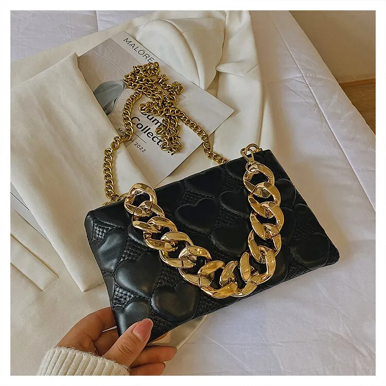 LEFTSIDE Pleated Thick Chain Tote Armpit Bag 2021 Winter New Soft PU Leather Women's Designer Handbag Luxury Brand Shoulder Bag