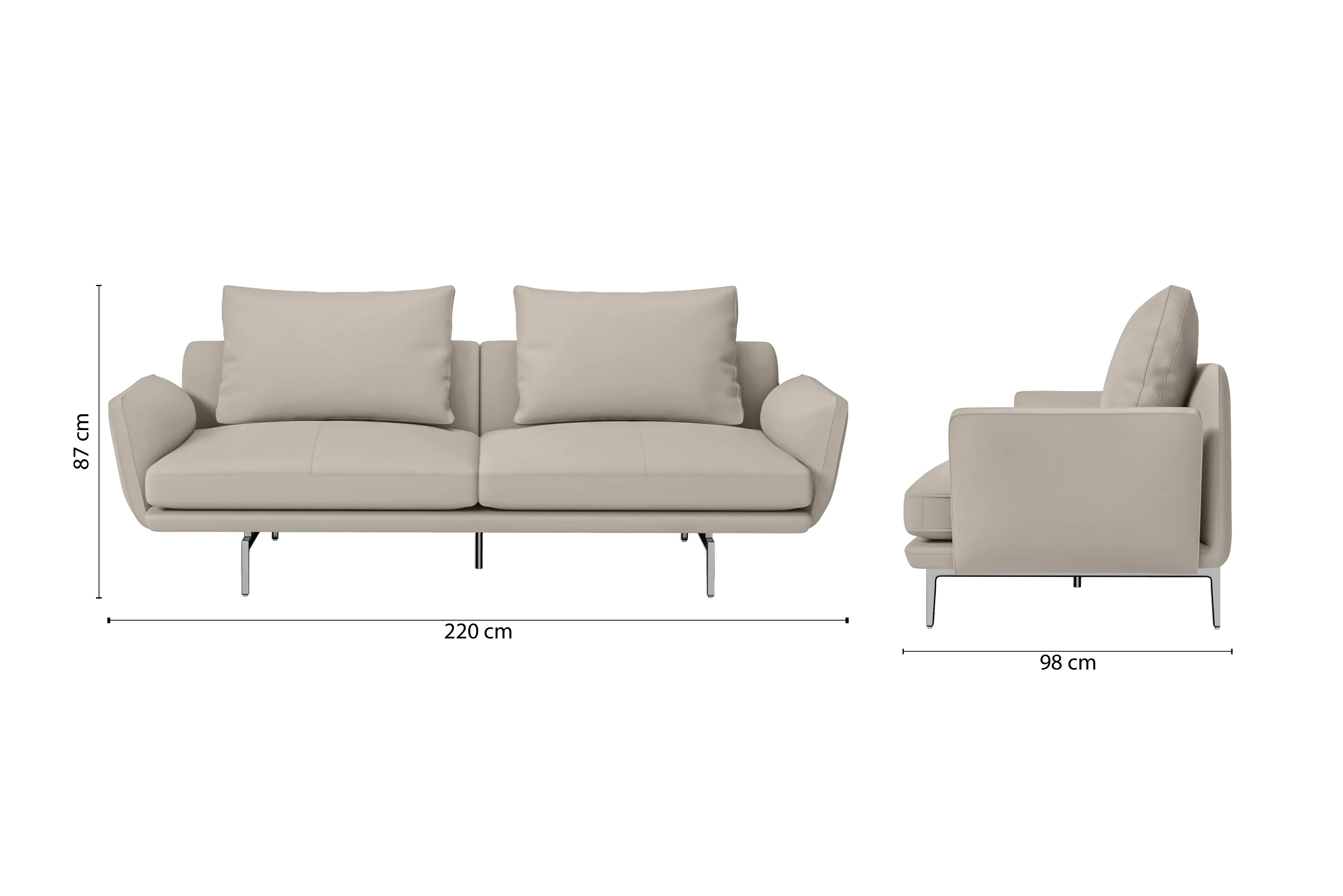 Legnano 3 Seater Sofa Sand Leather