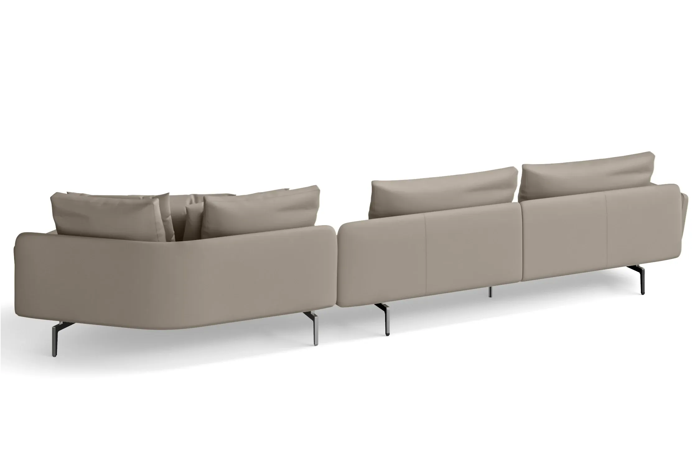 Legnano 5 Seater Right Hand Facing Chaise Lounge Corner Sofa Sand Leather