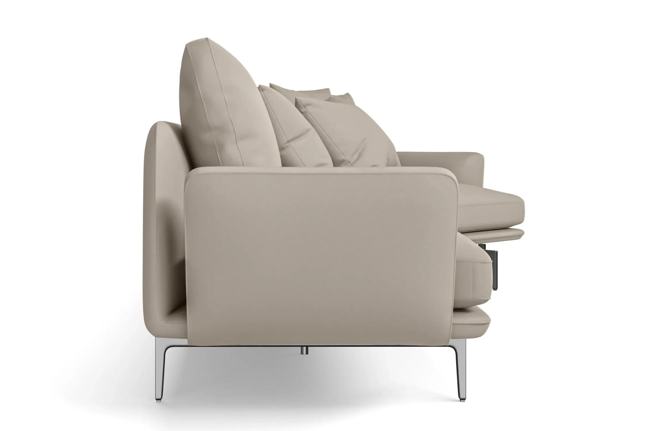 Legnano 5 Seater Right Hand Facing Chaise Lounge Corner Sofa Sand Leather