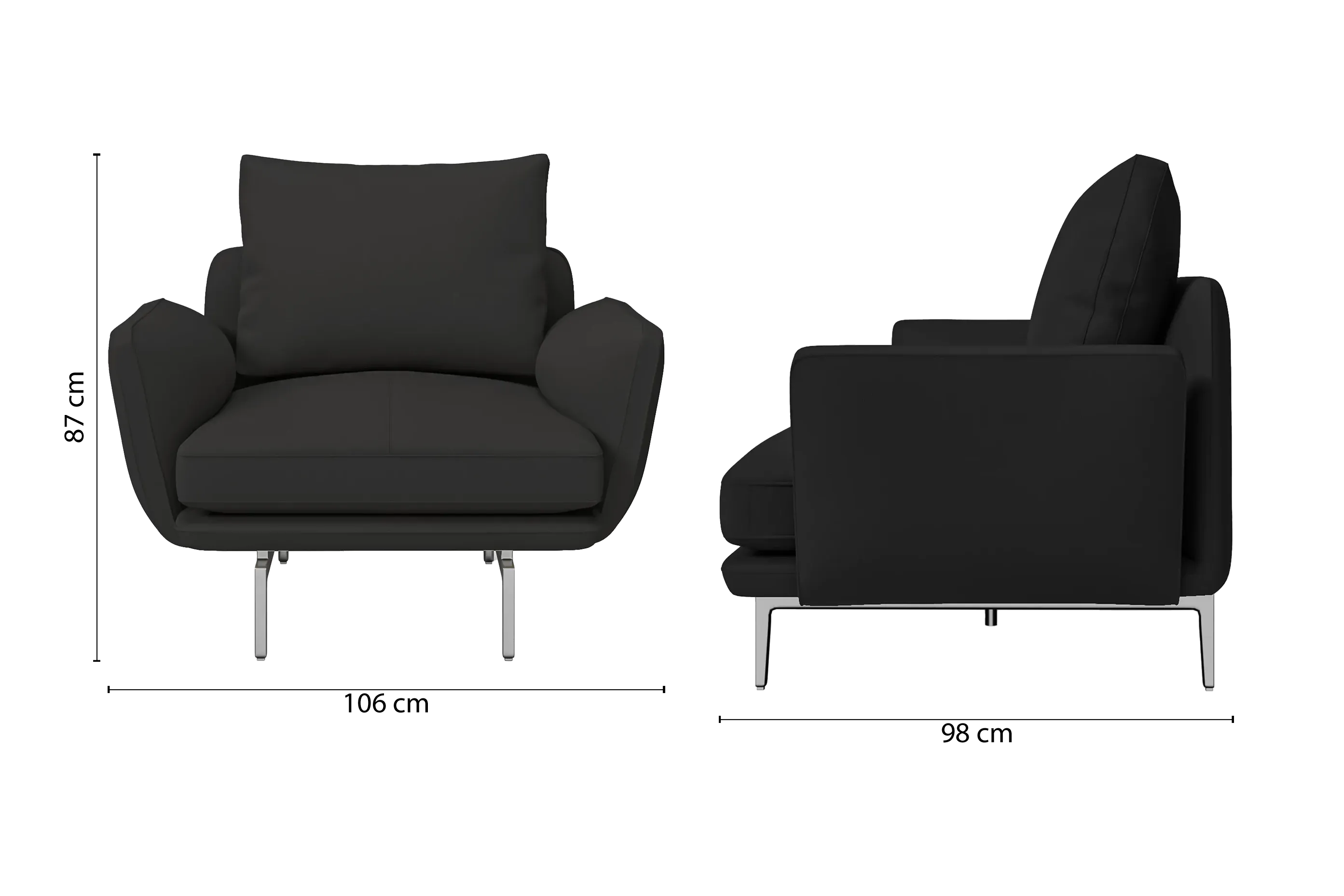 Legnano Armchair Black Leather
