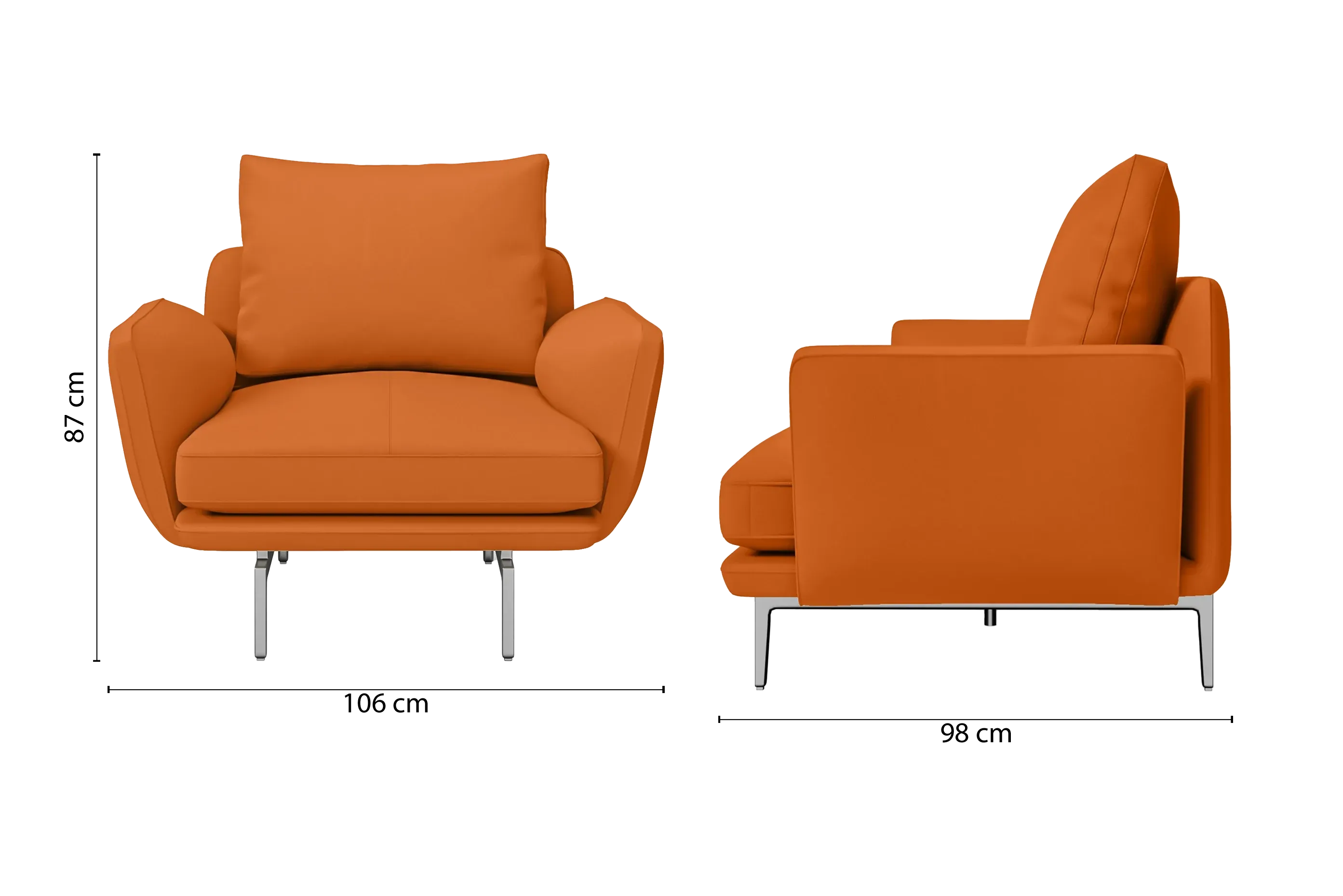 Legnano Armchair Orange Leather