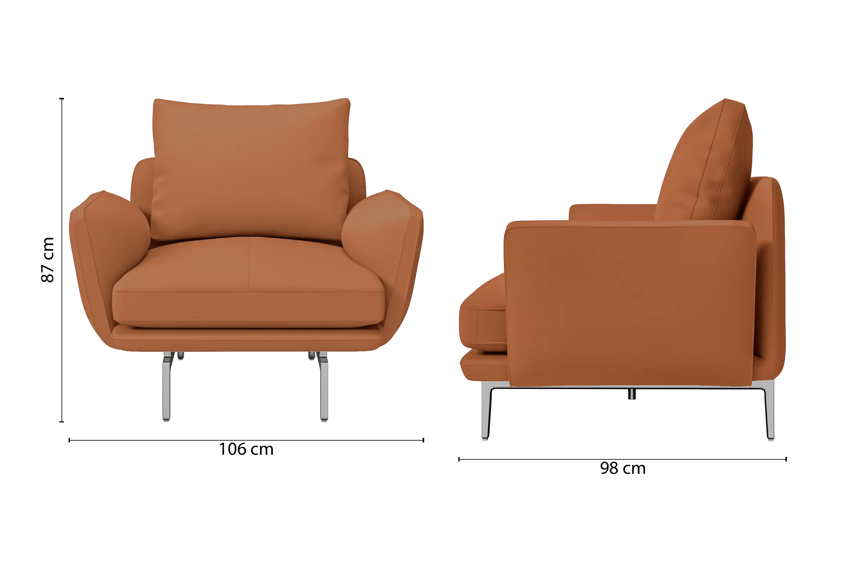 Legnano Armchair Tan Brown Leather