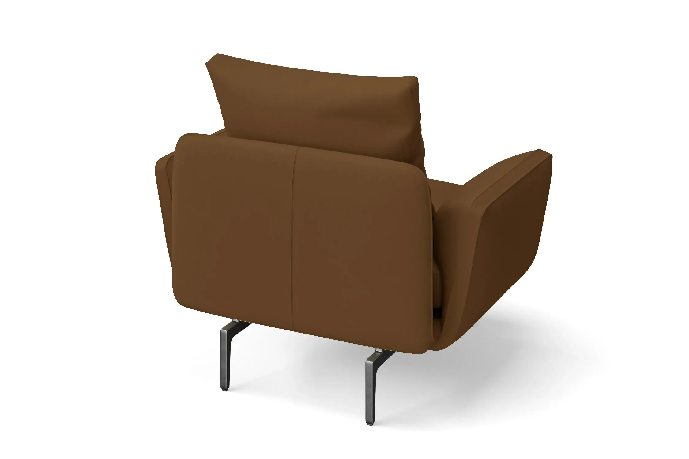 Legnano Armchair Walnut Brown Leather