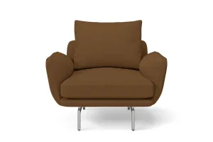 Legnano Armchair Walnut Brown Leather