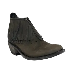 Liberty Black Ladies Nomad Fringe Black Ankle Boots LBOL-711157