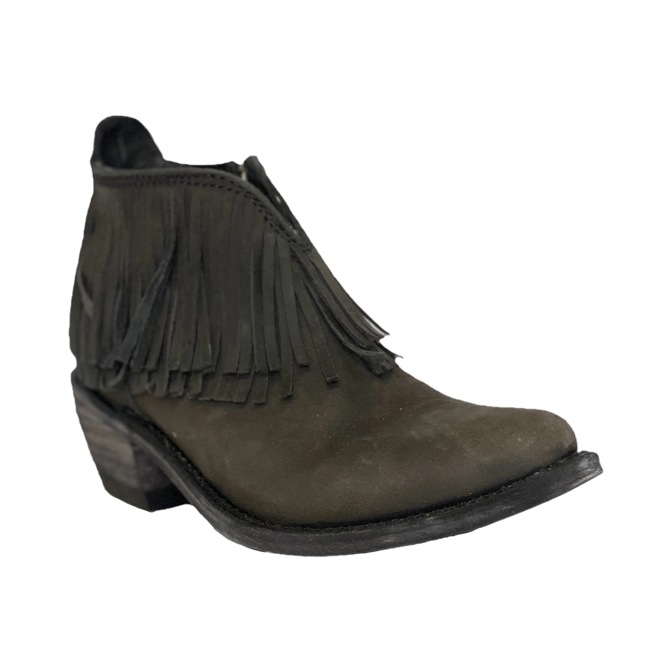 Liberty Black Ladies Nomad Fringe Black Ankle Boots LBOL-711157
