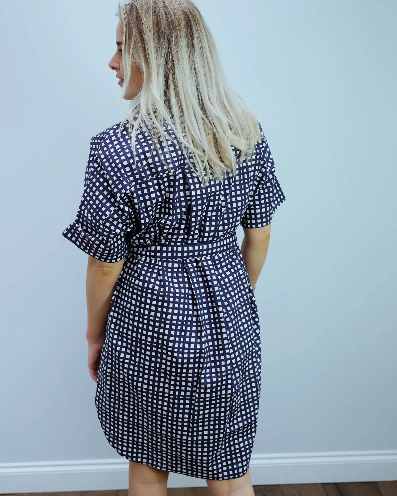 LOR Ni checked dress in navy