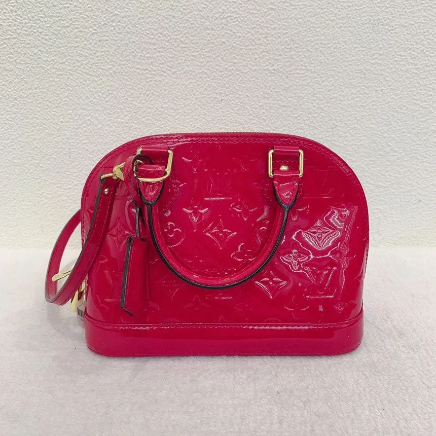 Louis Vuitton Alma BB Red Monogram Vernis Crossbody Bag
