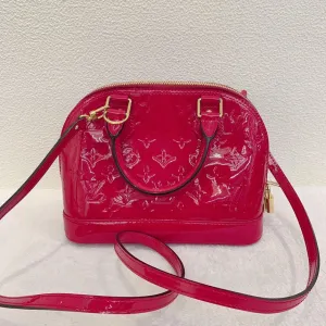 Louis Vuitton Alma BB Red Monogram Vernis Crossbody Bag