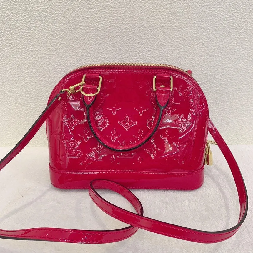 Louis Vuitton Alma BB Red Monogram Vernis Crossbody Bag