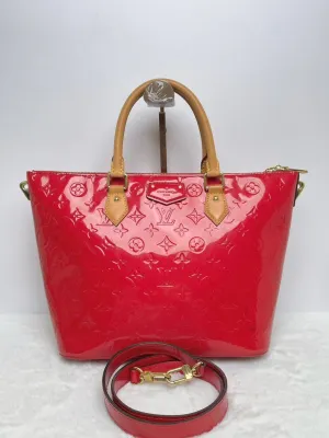 Louis Vuitton Bellevue Red Monogram Vernis Leather Handbag Medium
