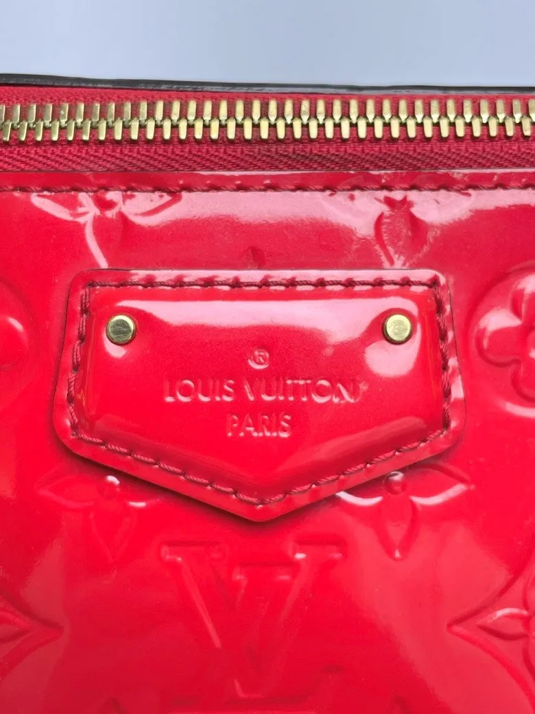 Louis Vuitton Bellevue Red Monogram Vernis Leather Handbag Medium