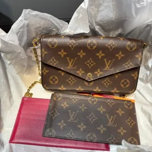 Louis Vuitton Monogram Brown Wallet On Chain Bag Medium