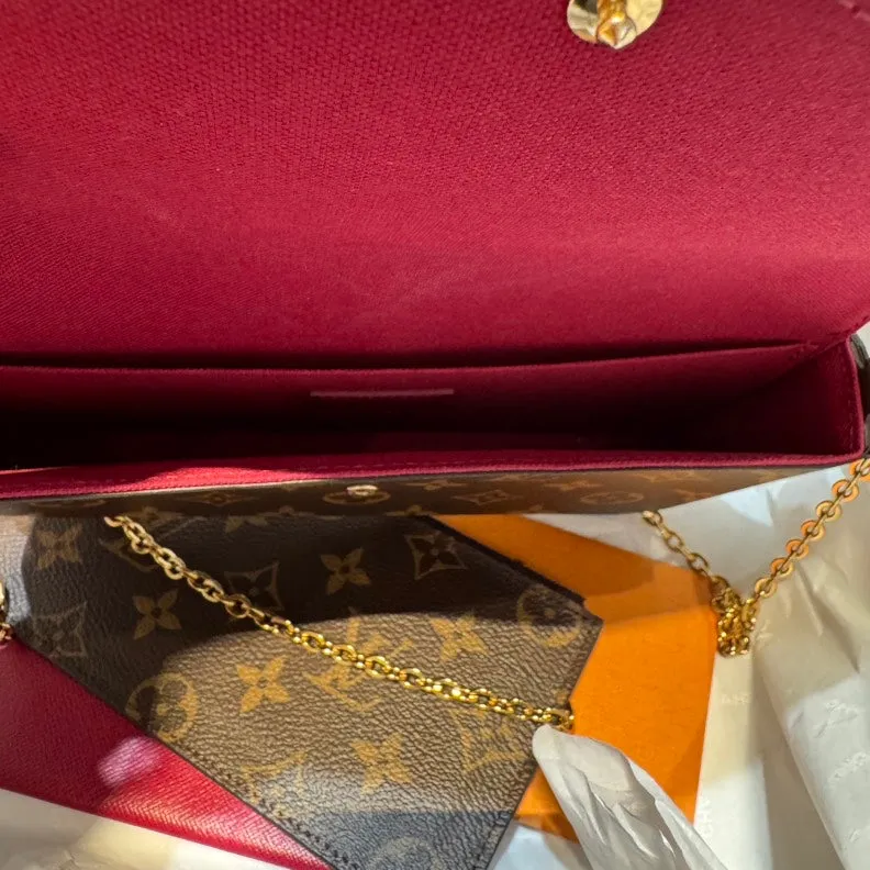 Louis Vuitton Monogram Brown Wallet On Chain Bag Medium