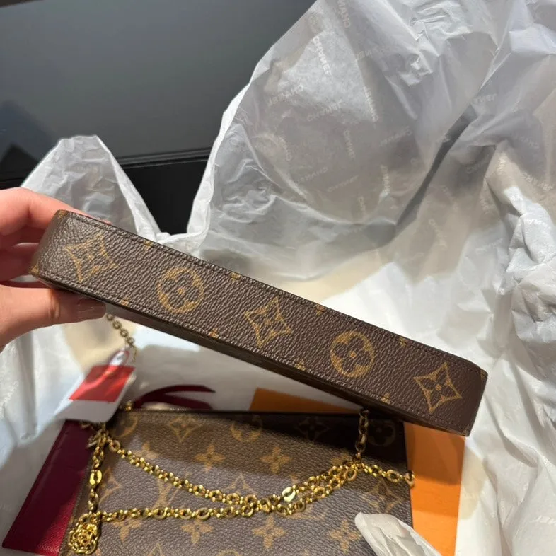 Louis Vuitton Monogram Brown Wallet On Chain Bag Medium