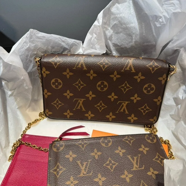Louis Vuitton Monogram Brown Wallet On Chain Bag Medium