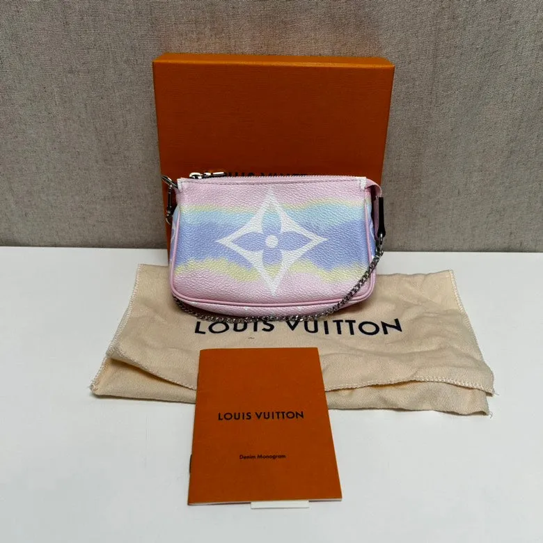 Louis Vuitton Monogram Pastel Leather Chain Pouch Small