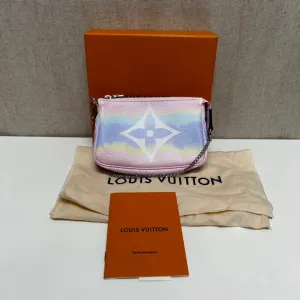 Louis Vuitton Monogram Pastel Leather Chain Pouch Small