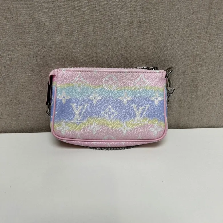 Louis Vuitton Monogram Pastel Leather Chain Pouch Small