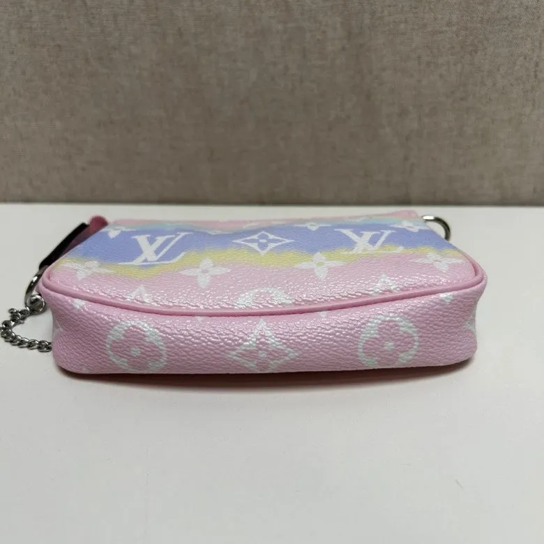 Louis Vuitton Monogram Pastel Leather Chain Pouch Small