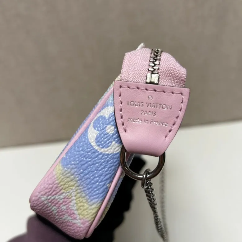 Louis Vuitton Monogram Pastel Leather Chain Pouch Small
