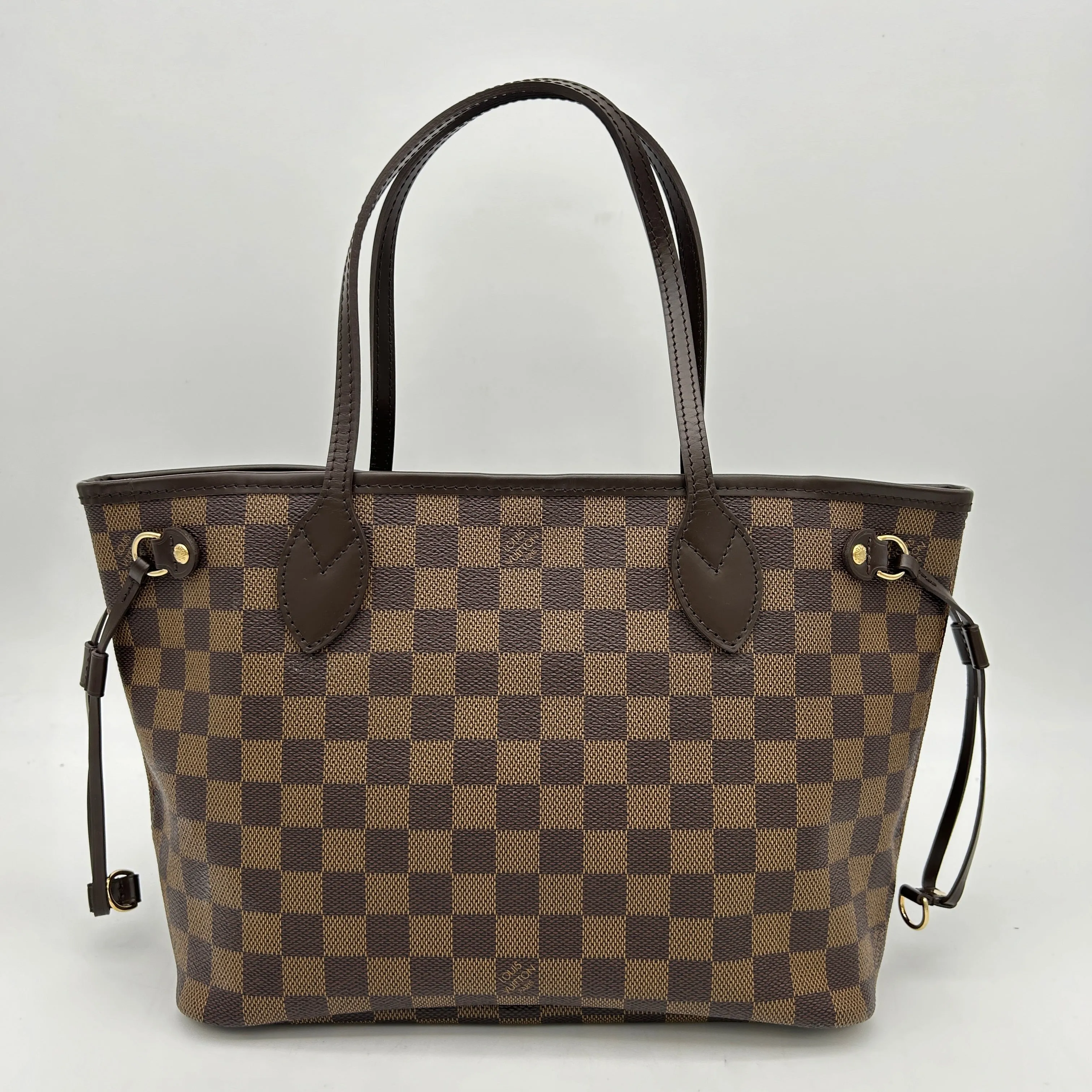 Louis Vuitton Neverfull PM Damier Ebene Tote Bag Brown