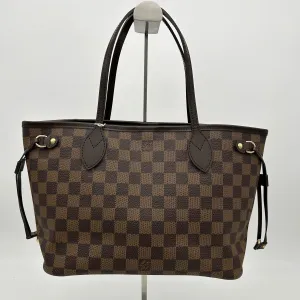 Louis Vuitton Neverfull PM Damier Ebene Tote Bag Brown