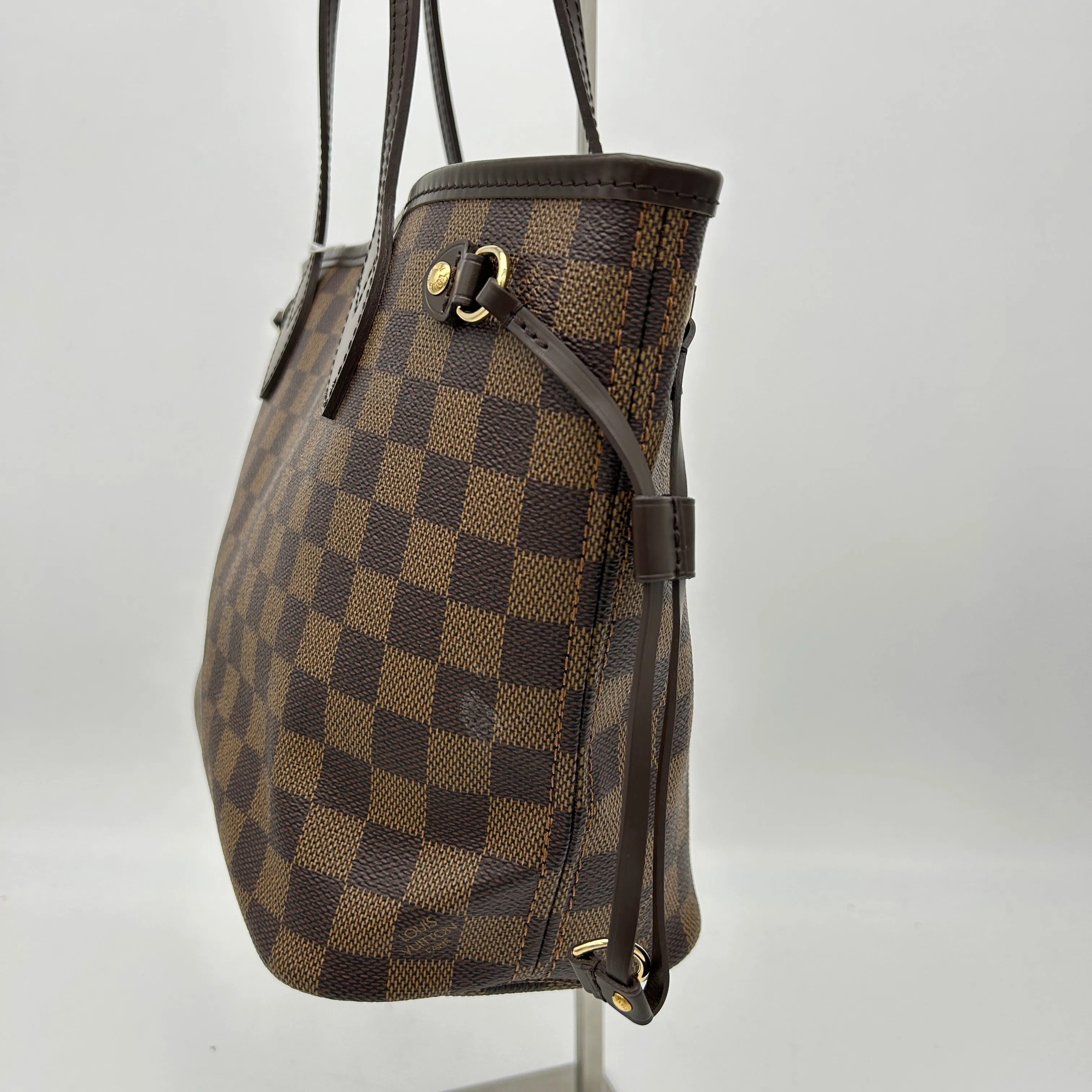 Louis Vuitton Neverfull PM Damier Ebene Tote Bag Brown
