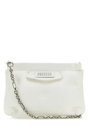 Maison Margiela Women White Nappa Leather Mini Slam Red Carpet Clutch