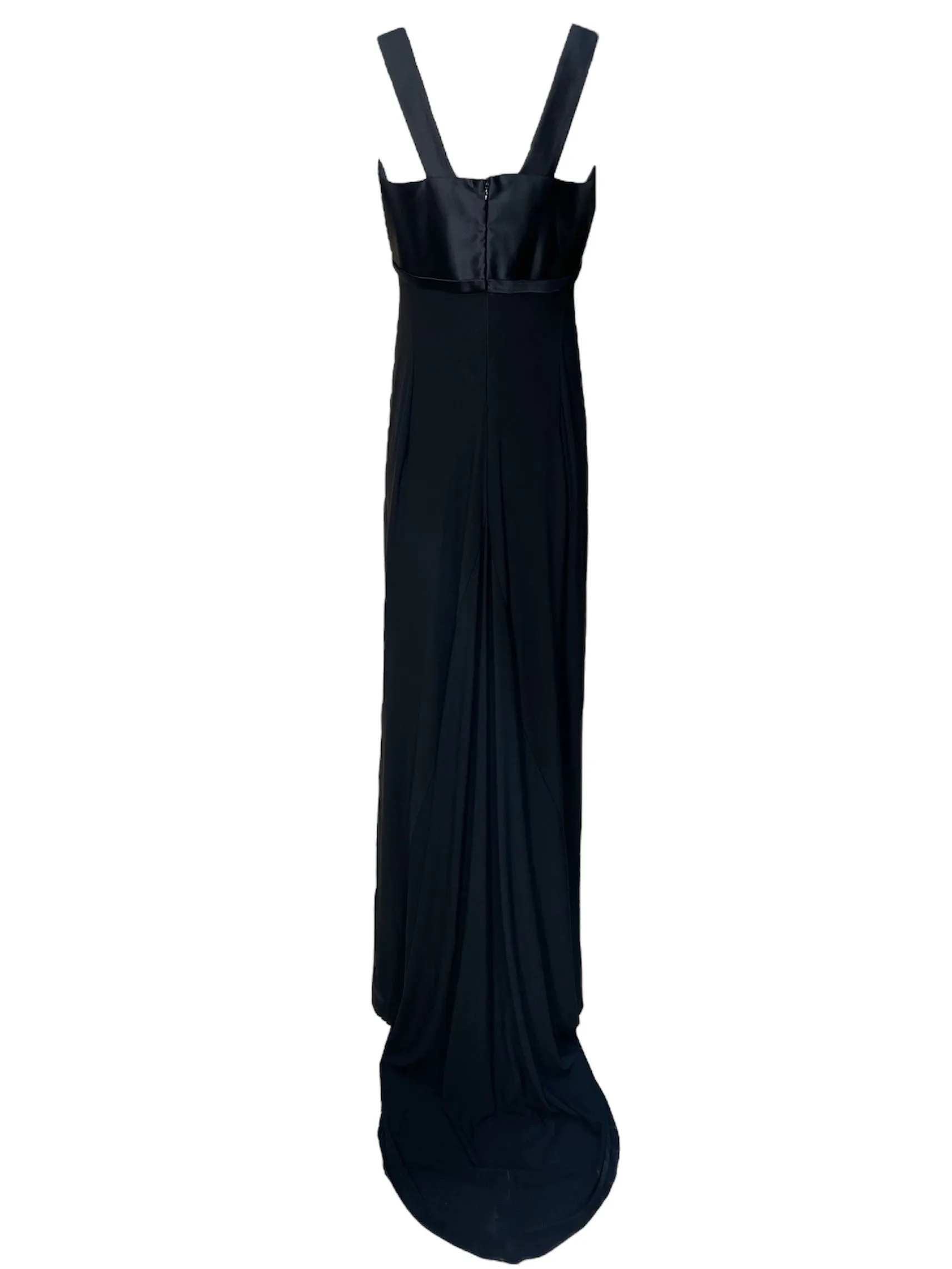 Marc Bouwer 2000's Old Hollywood Glam Black Evening Gown