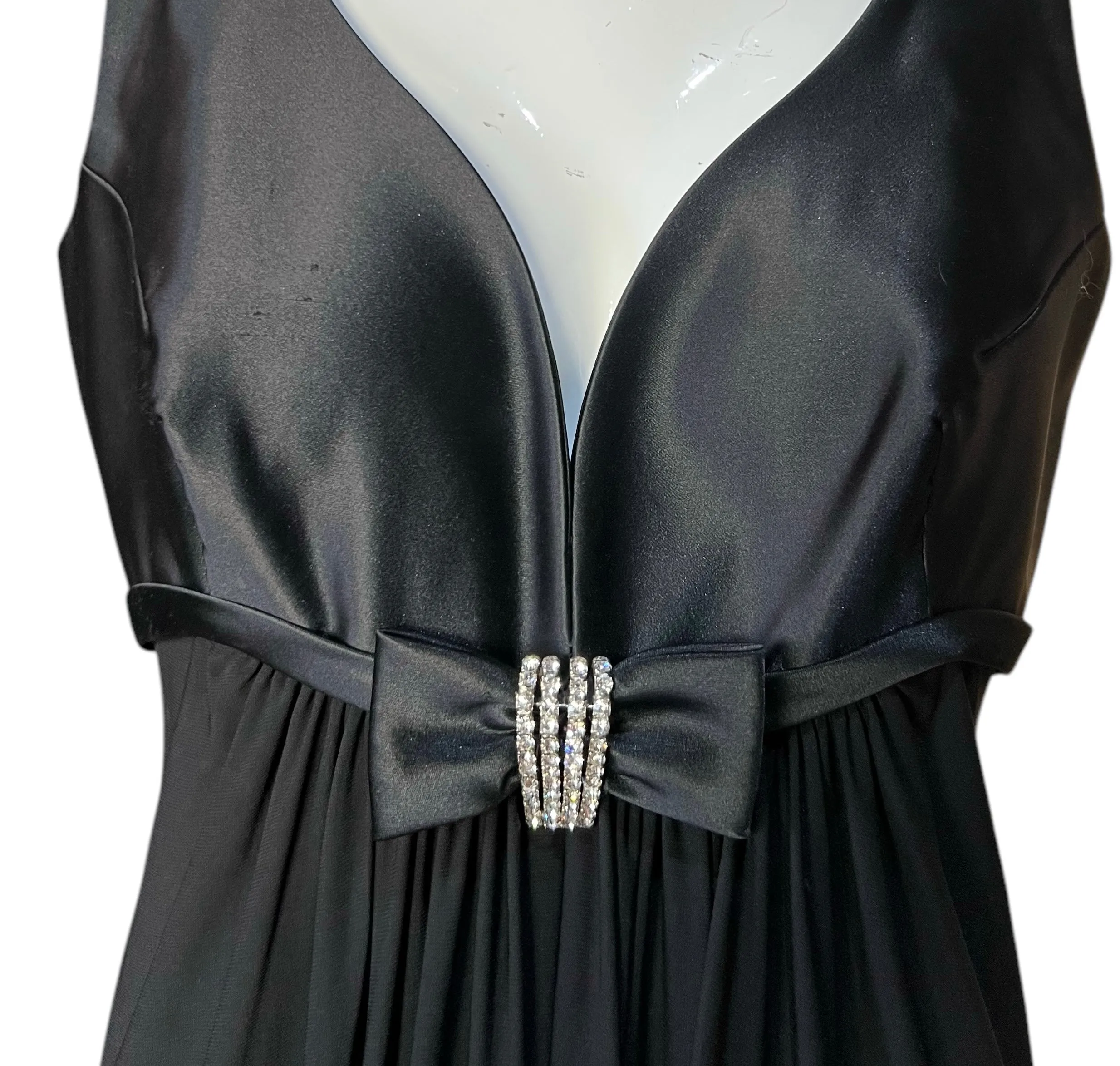 Marc Bouwer 2000's Old Hollywood Glam Black Evening Gown