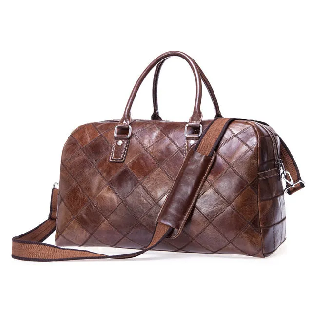 Men Travel Bag Multifunction Men 100% Genuine Leather Travel Bag Big Capacity Shoulder Handbag Tote