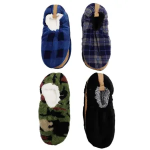 Mens Slippers Sherpa Faux Fur Lined Indoor Home Anti-Slip Shoe Gripper Sock