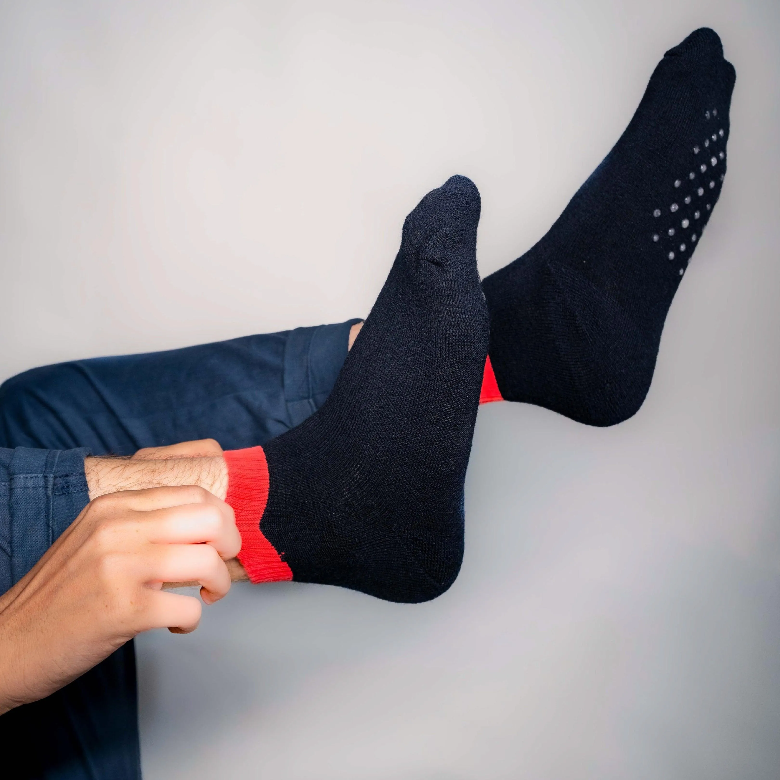 Navy Anti-Slip Gripper Socks