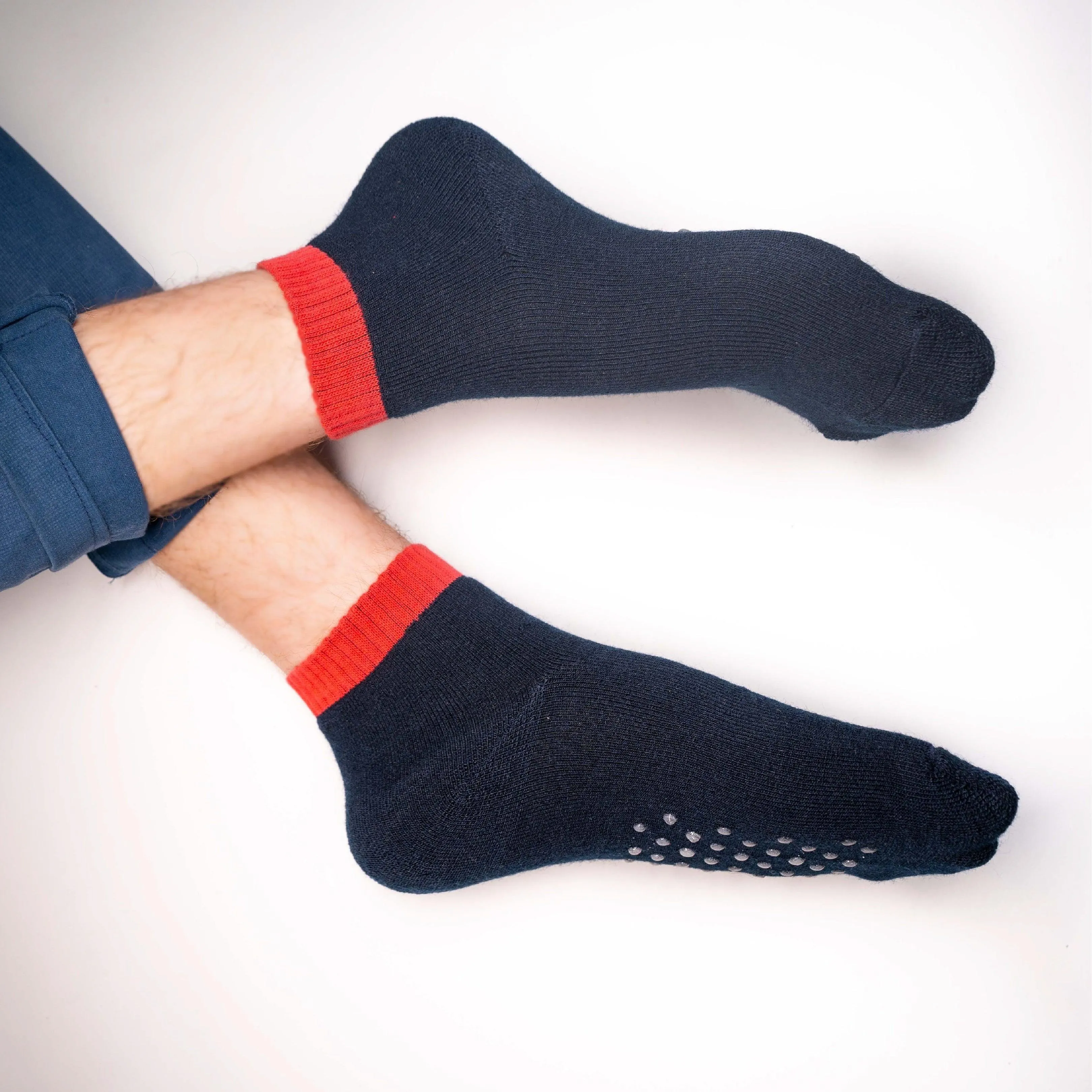 Navy Anti-Slip Gripper Socks