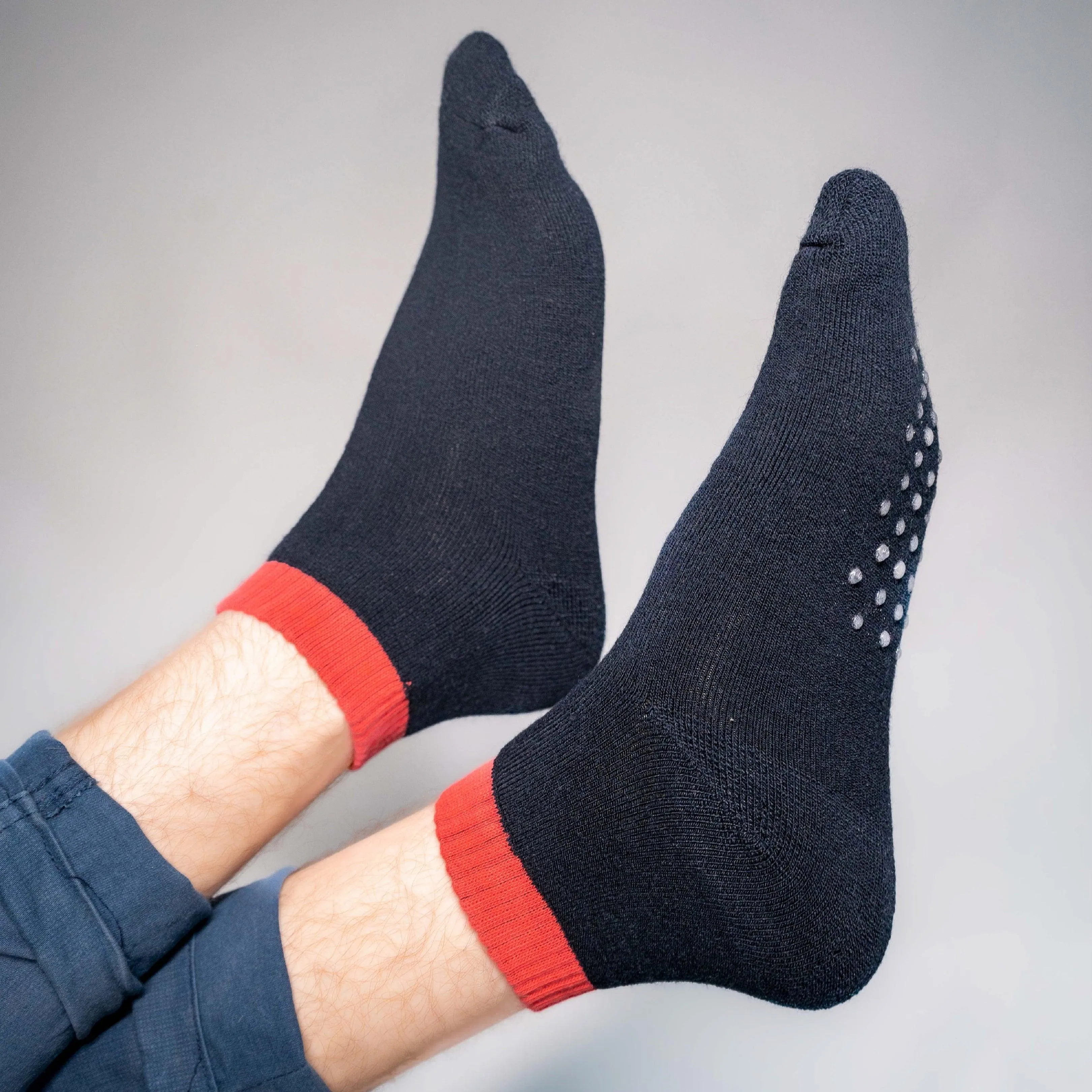 Navy Anti-Slip Gripper Socks