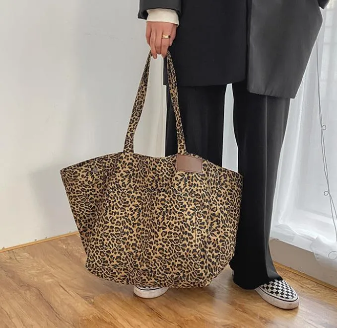 NEW Women Bag Woman Handbags Leopard Casual Tote Shopping Bag Vintage One Shoulder Bags Women Handbags Fashion 2021 Casual