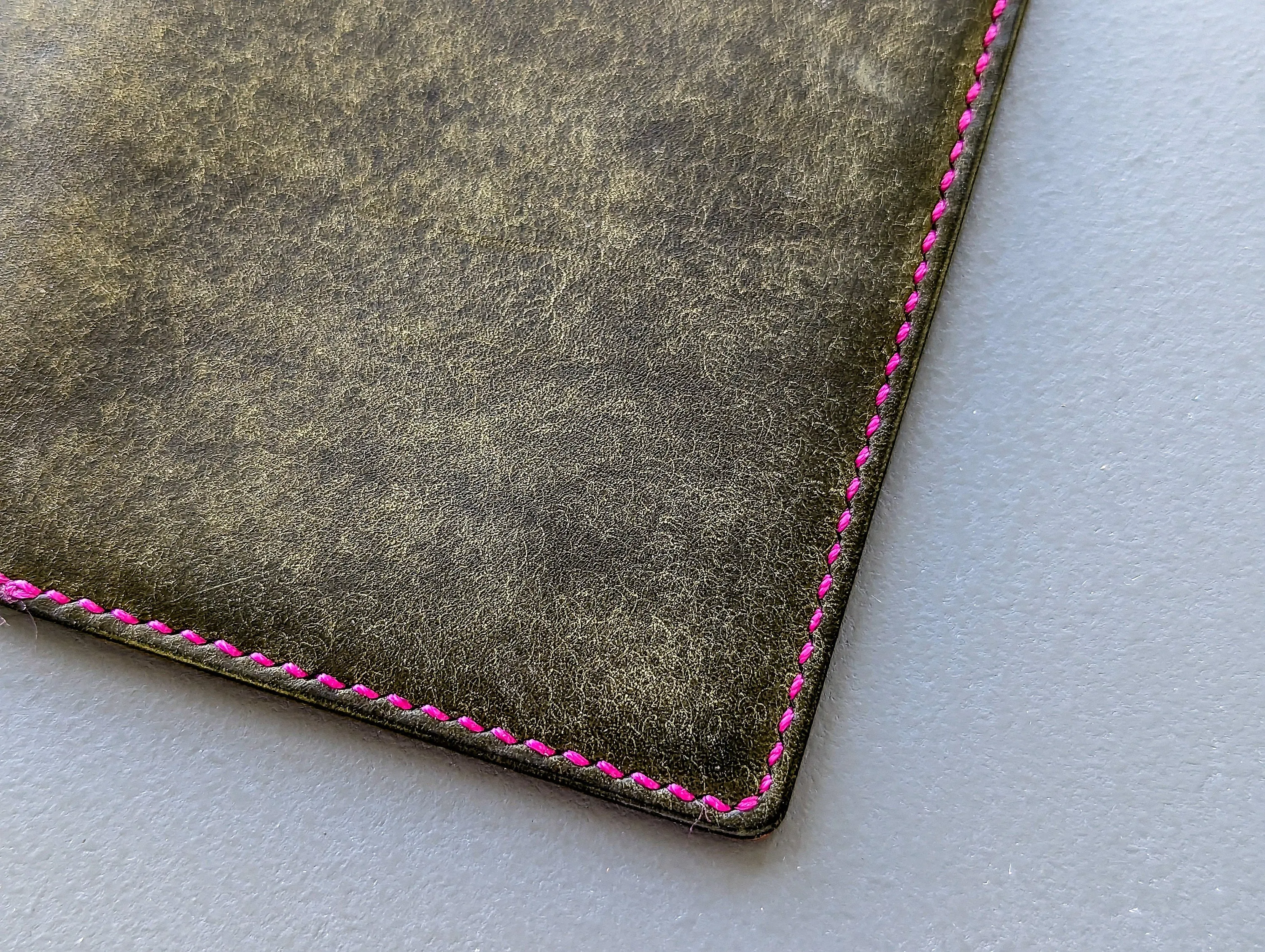 Olive and Pink Badalassi Carlo Italian Leather Passport and Papers Cover