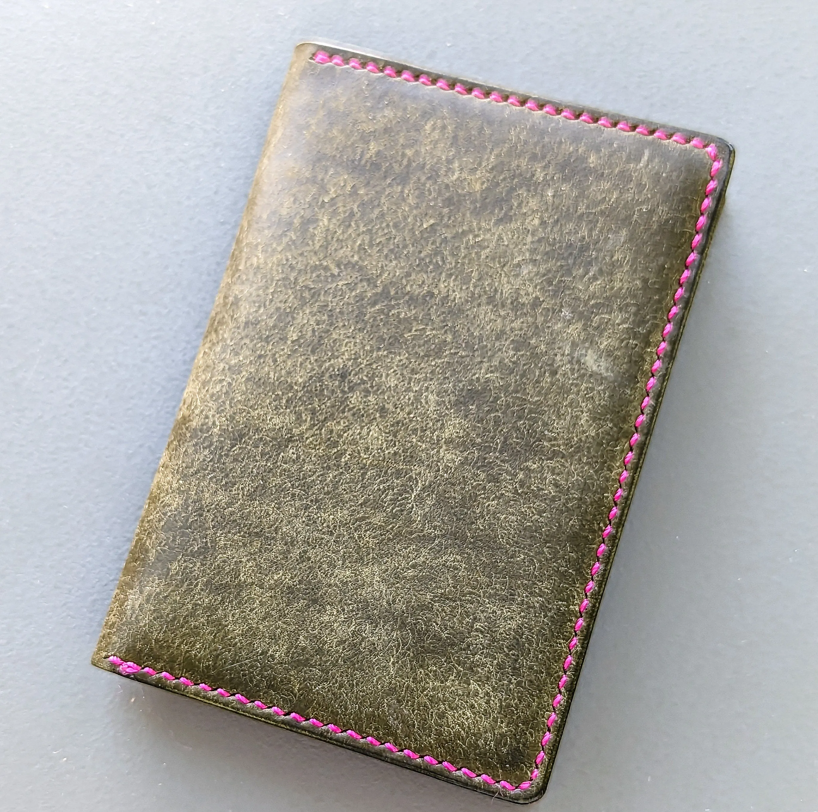Olive and Pink Badalassi Carlo Italian Leather Passport and Papers Cover