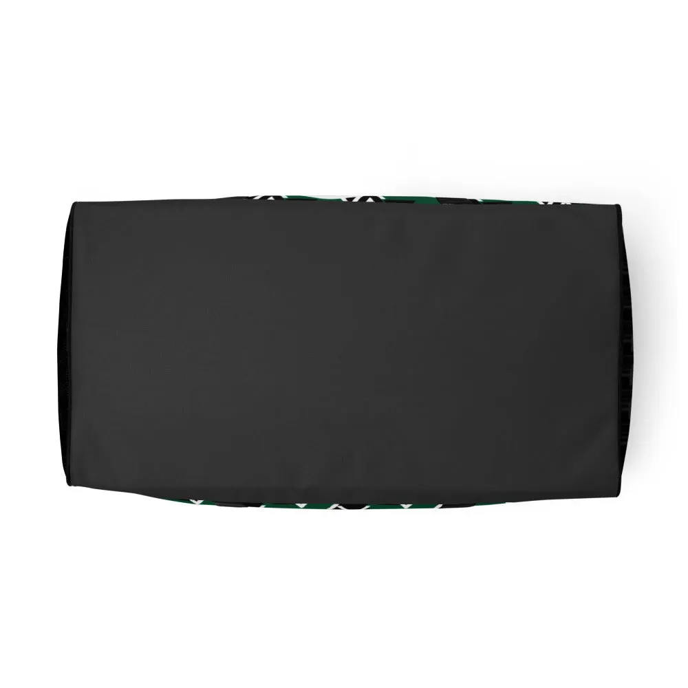 Origen Destination |On-Arrival Point of Origen Symbol-inspired Green Duffle bag