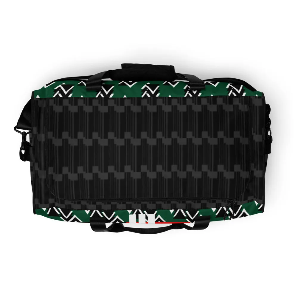 Origen Destination |On-Arrival Point of Origen Symbol-inspired Green Duffle bag