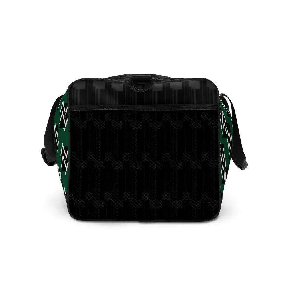 Origen Destination |On-Arrival Point of Origen Symbol-inspired Green Duffle bag