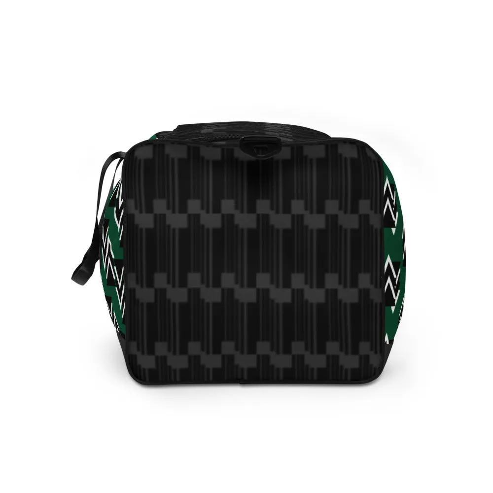 Origen Destination |On-Arrival Point of Origen Symbol-inspired Green Duffle bag