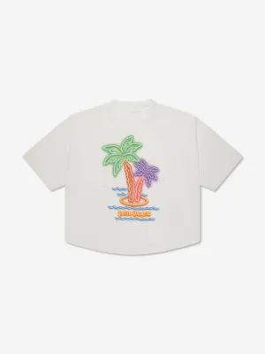 Palm Angels Boys Neon Palms Oversized T-Shirt in White