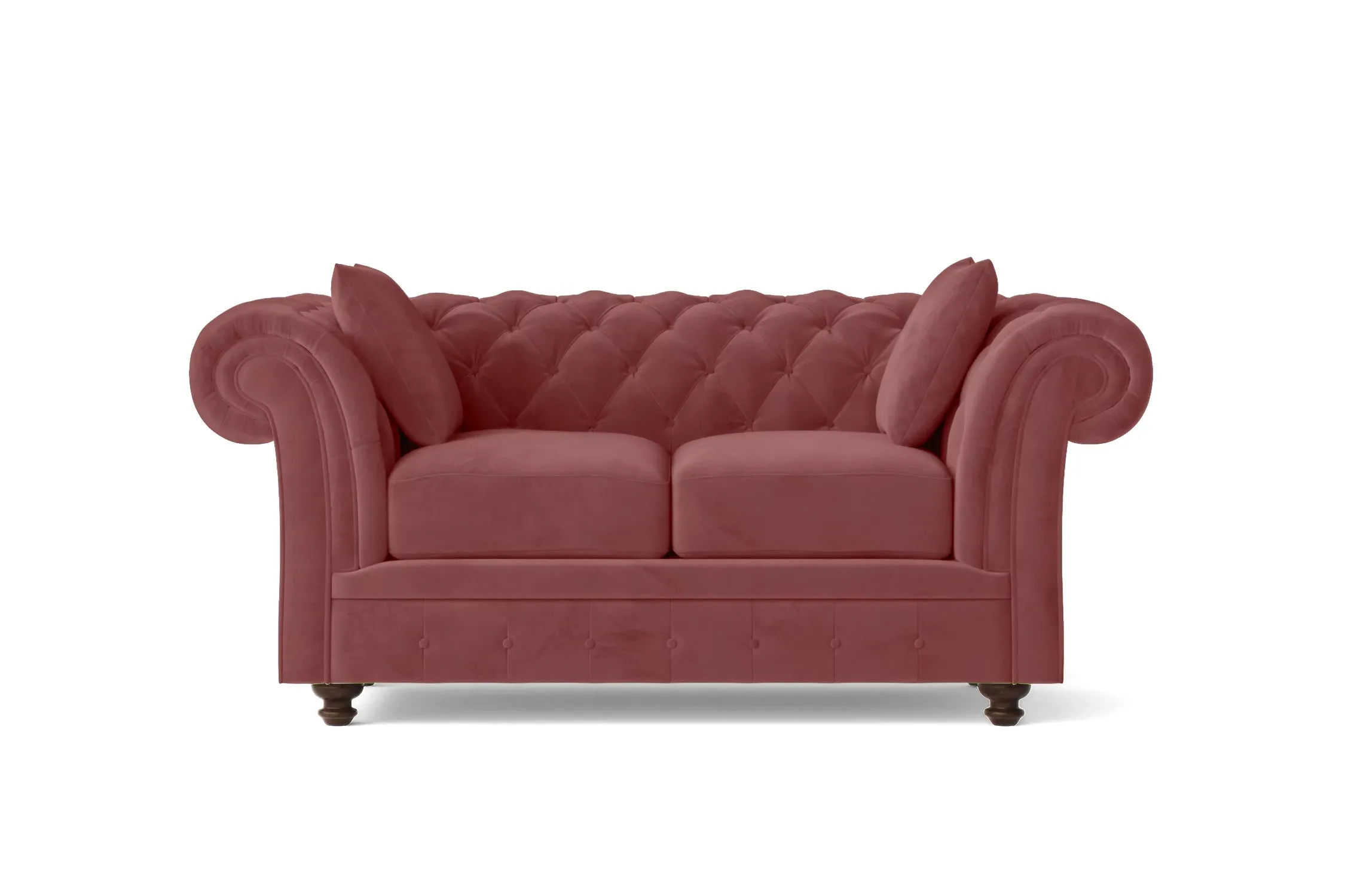 Pesaro 2 Seater Sofa Pink Velvet