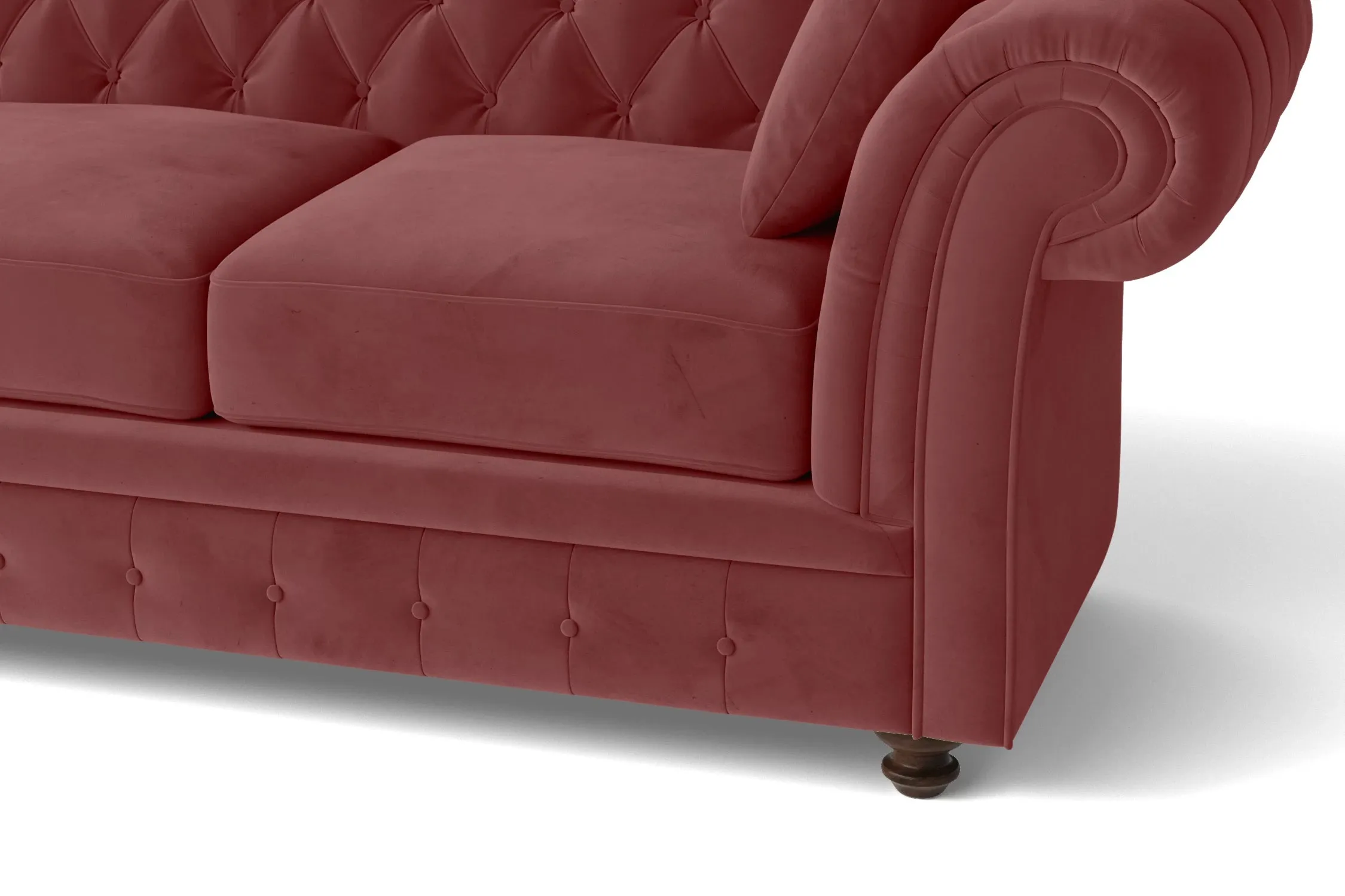 Pesaro 2 Seater Sofa Pink Velvet