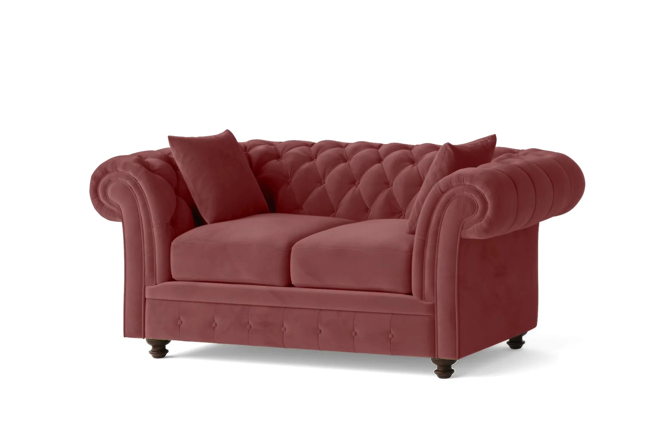 Pesaro 2 Seater Sofa Pink Velvet