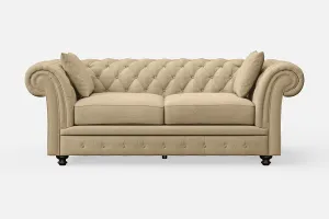 Pesaro 3 Seater Sofa Beige Linen Fabric